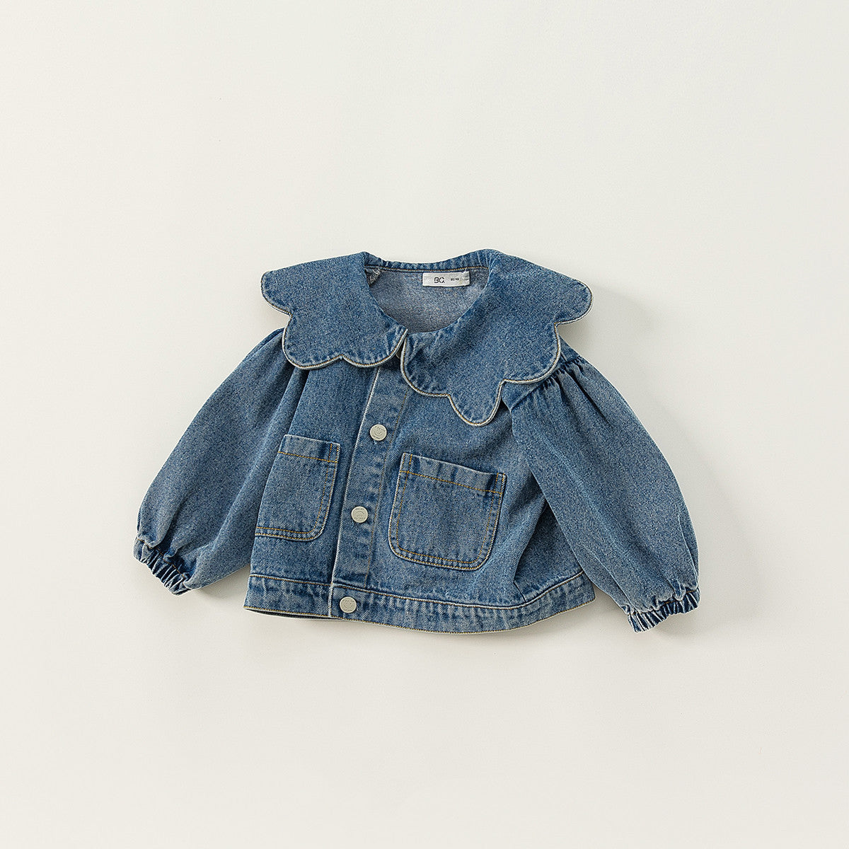 Girl's Denim Jacket Tops Western Style Doll Collar