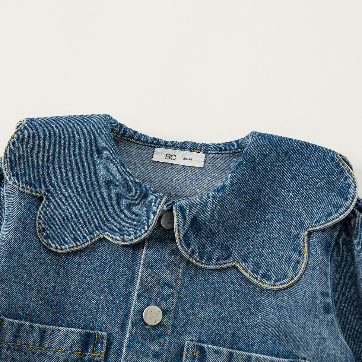 Girl's Denim Jacket Tops Western Style Doll Collar